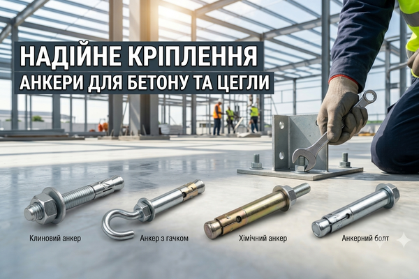 Види анкерів для бетону та цегли: як обрати надійне кріплення