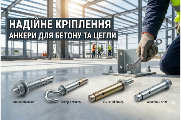 Види анкерів для бетону та цегли: як обрати надійне кріплення